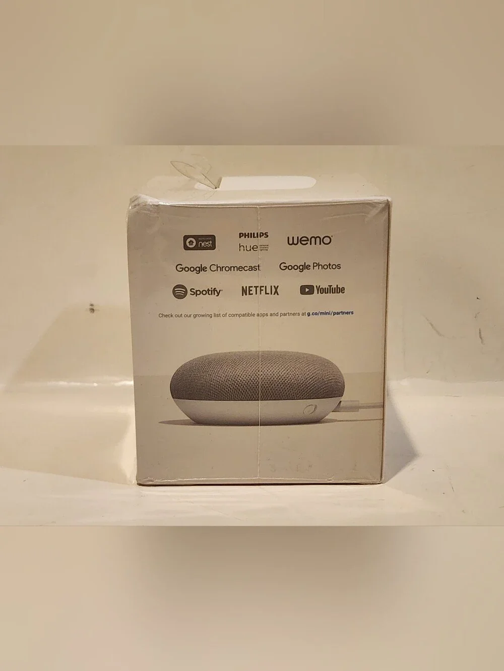Google Home Mini Smart Speaker - Chalk (GA00210-US) - New Sealed